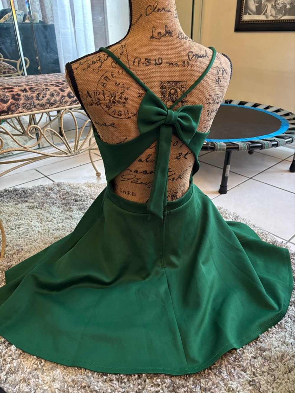 City Studio Emerald Green Tie-Back Dress
